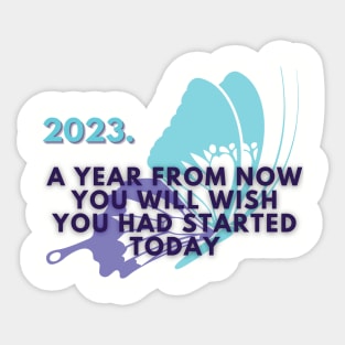 January 2023. Motivational saying. Sticker